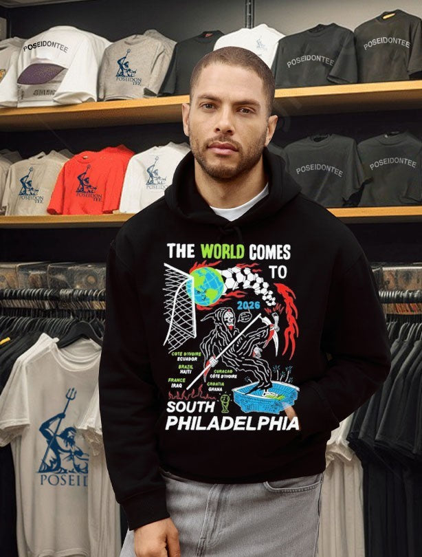 Heavyslime The World Comes To 2026 South Philadelphia Grim Reaper Unisex