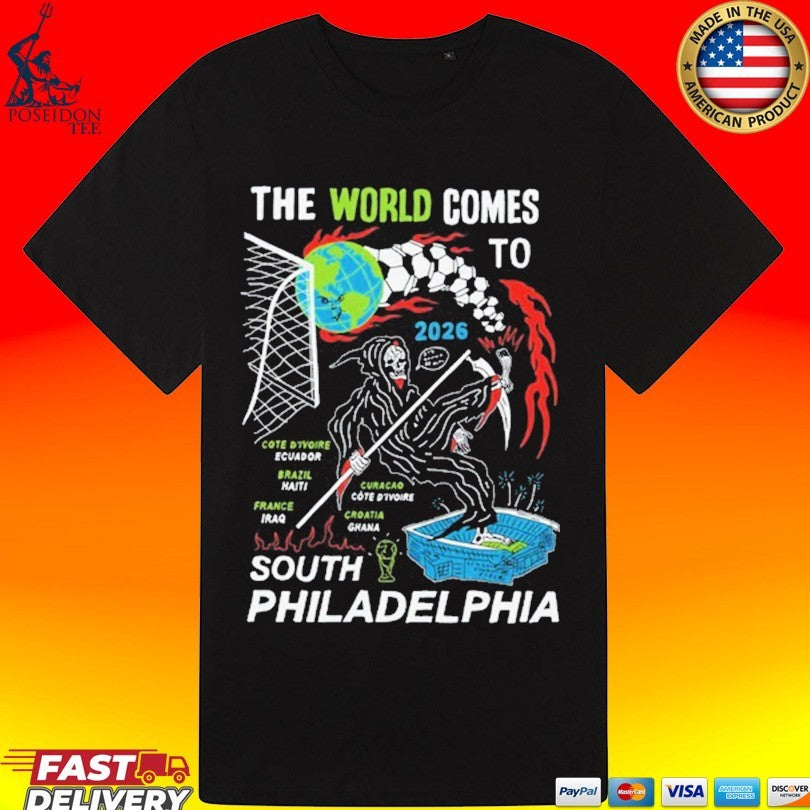 Heavyslime The World Comes To 2026 South Philadelphia Grim Reaper Unisex