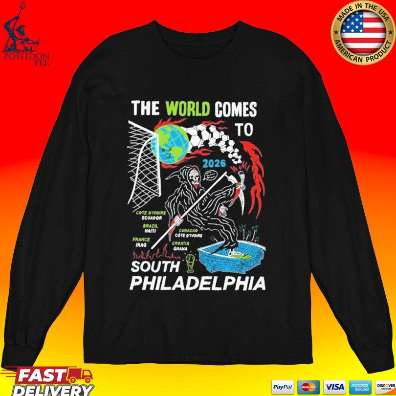 Heavyslime The World Comes To 2026 South Philadelphia Grim Reaper Unisex