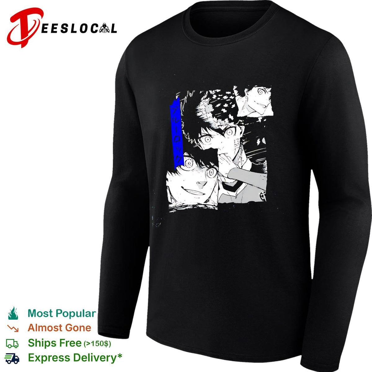 Blue Lock manga panel collage intense eyes black and white illustration shirt Unisex
