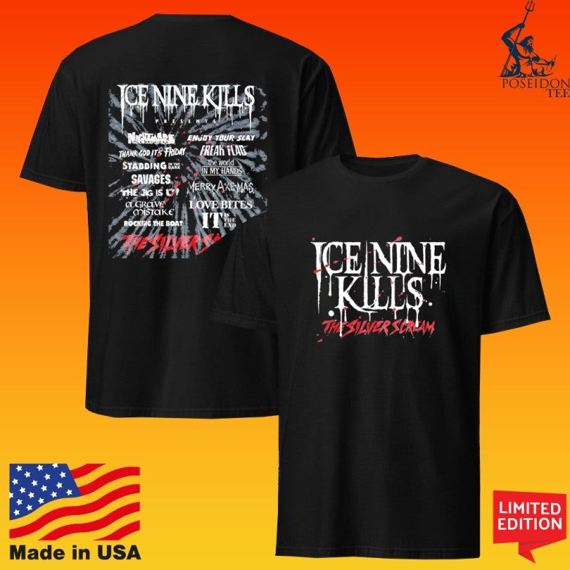 Ice Nine Kills Europe Psychos The Silver Scream A Thon Tour 2026 Tie Dye Unisex