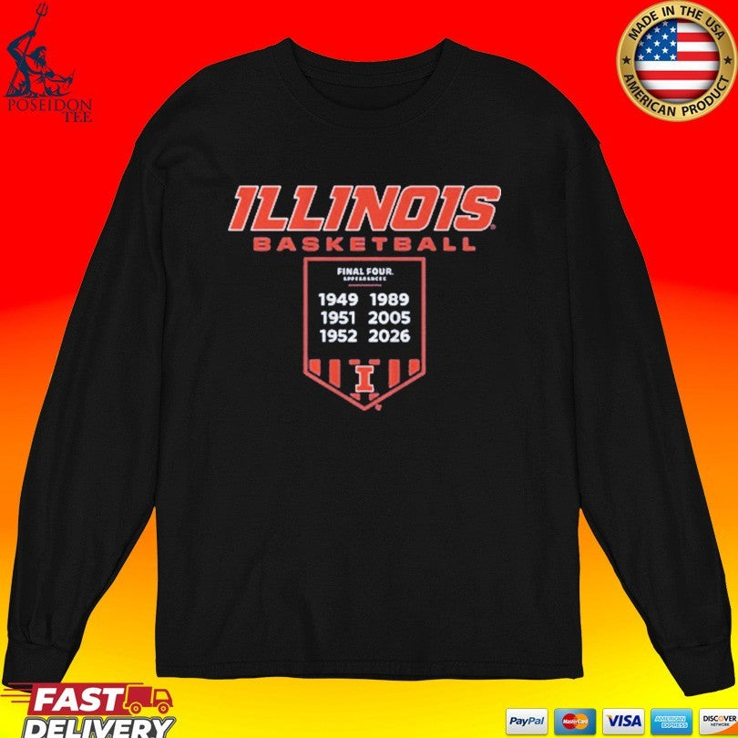 Illinois Basketball Final Fours Banner Unisex