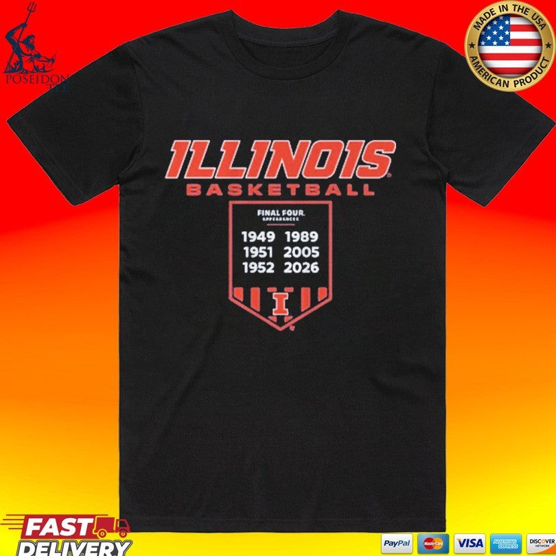 Illinois Basketball Final Fours Banner Unisex
