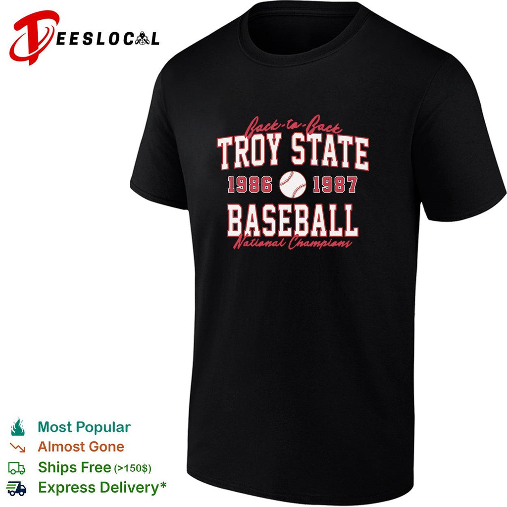 Troy State baseball back-to-back national champions 1986 1987 shirt Unisex