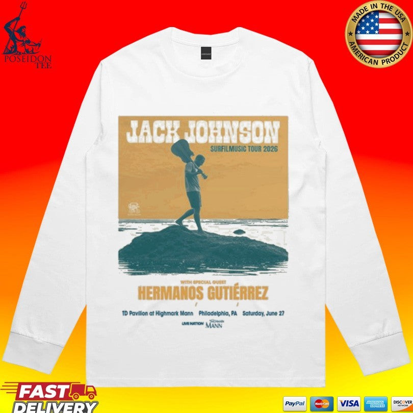 Jack Johnson Surfilmusic Tour Philadelphia Pa June 27 2026 Unisex