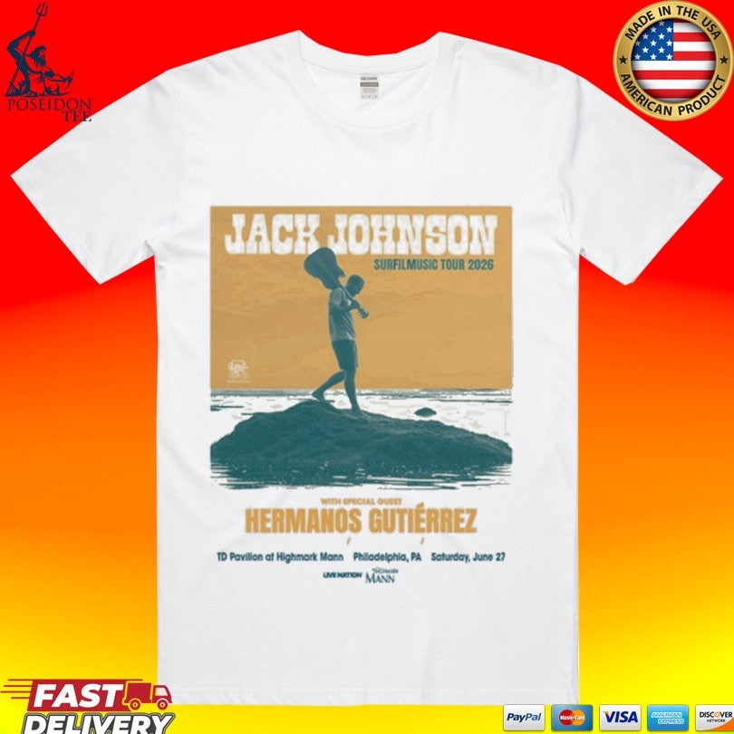 Jack Johnson Surfilmusic Tour Philadelphia Pa June 27 2026 Unisex
