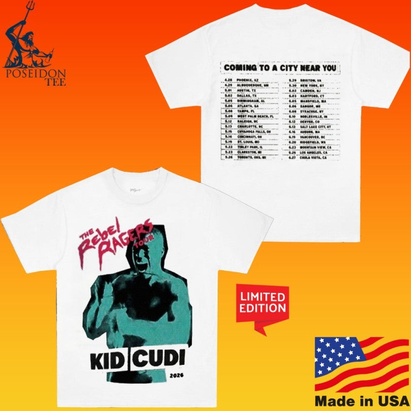Kid Cudi The Rebel Ragers Tour 2026 North America Merch Unisex
