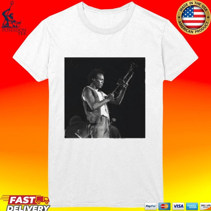 Miles Davis Md100 Black & White Trumpet Portrait Unisex
