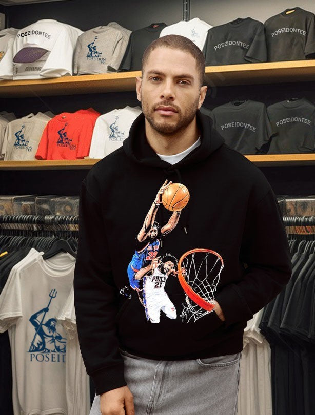 Mitchell Robinson And Joel Embiid Dunk Nba Basketball Unisex