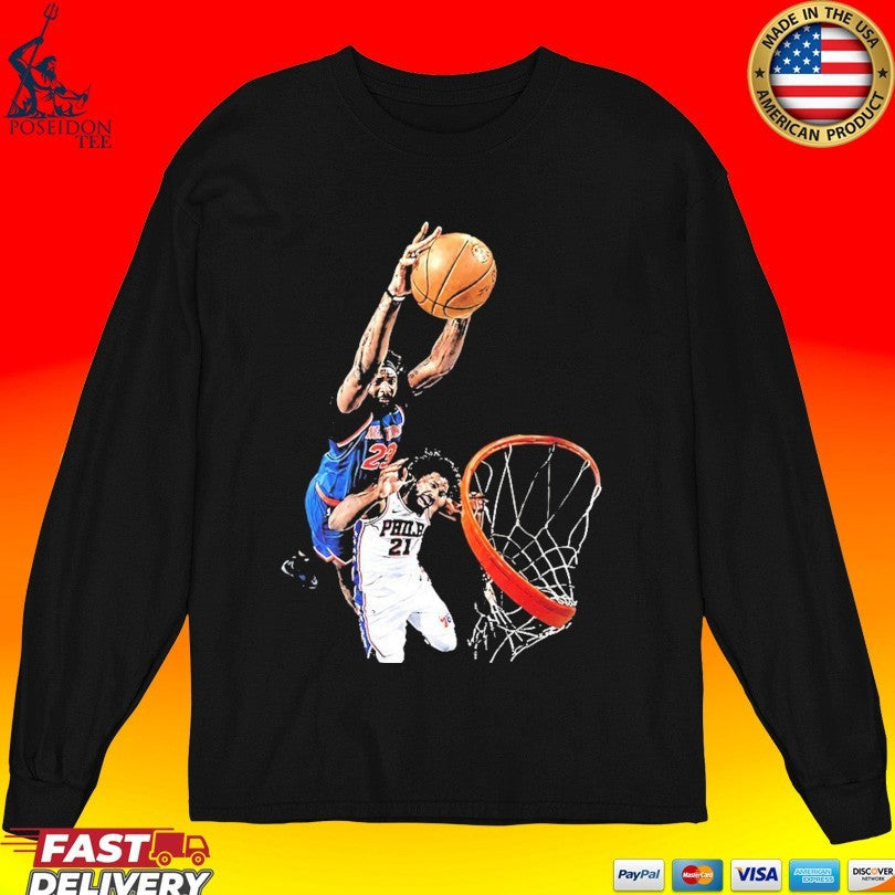Mitchell Robinson And Joel Embiid Dunk Nba Basketball Unisex