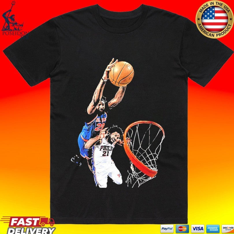 Mitchell Robinson And Joel Embiid Dunk Nba Basketball Unisex