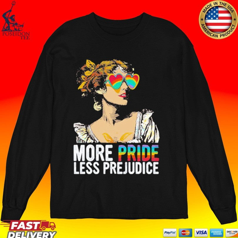 More Pride Less Prejudice Pride And Prejudice Heart Rainbow Glasses Rainbow Unisex