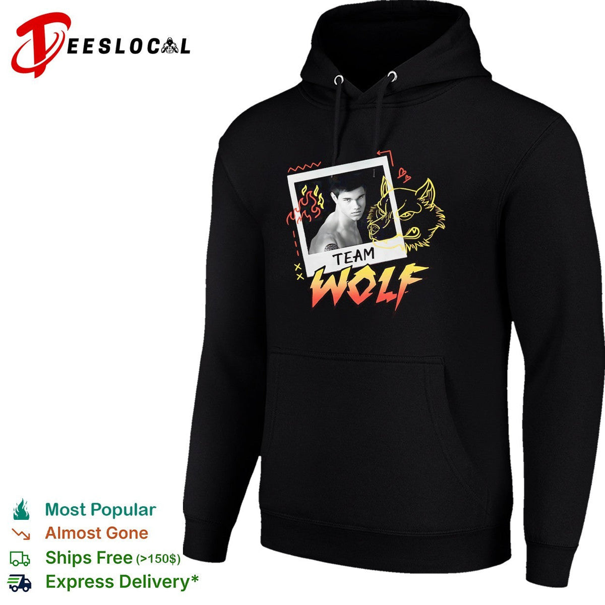 Team Wolf Twilight shirtless werewolf polaroid drawing shirt Unisex