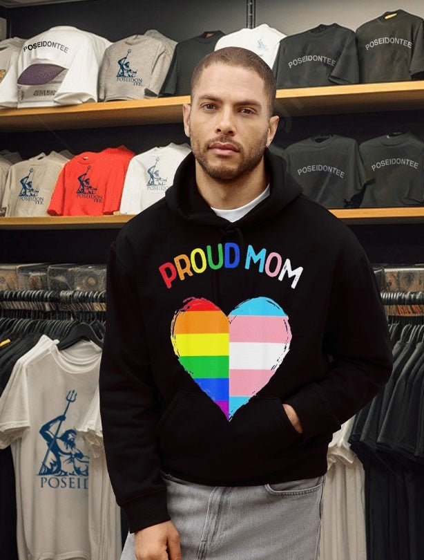 Proud Mom Pride Flag Transgender Awareness Heart Lgbtq Support Awareness Unisex