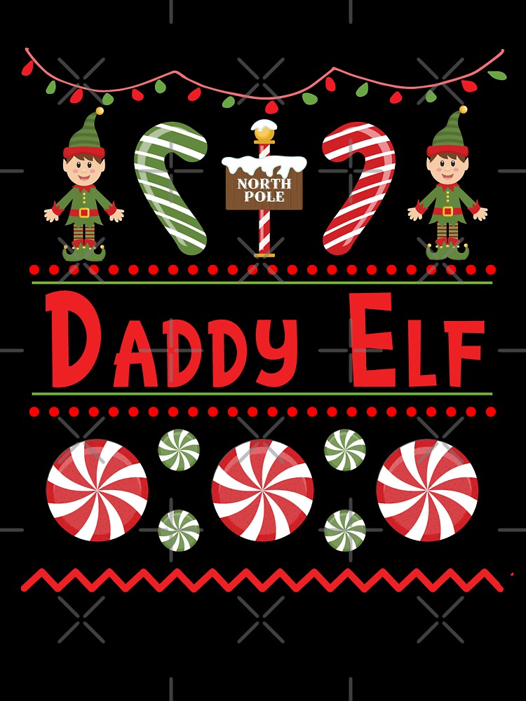 Daddy Elf Ugly Sweater Christmas Elf Design by SpiritWestDesig