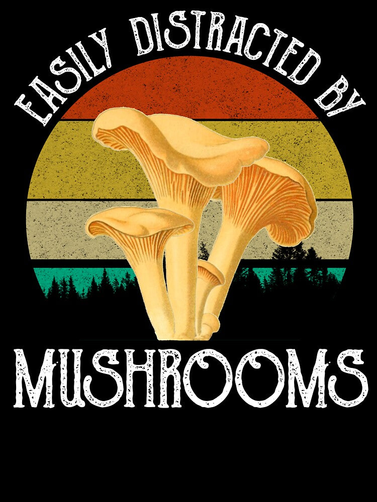 Easily Distracted By Mushrooms (Chanterelle) by Cat Lady Designs
