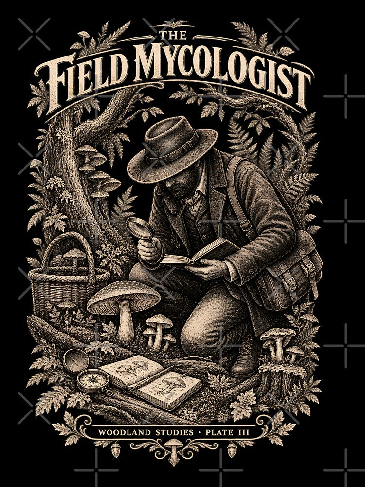 The Field Mycologist – Vintage Mushroom Hunter & Naturalist by AmiGraph