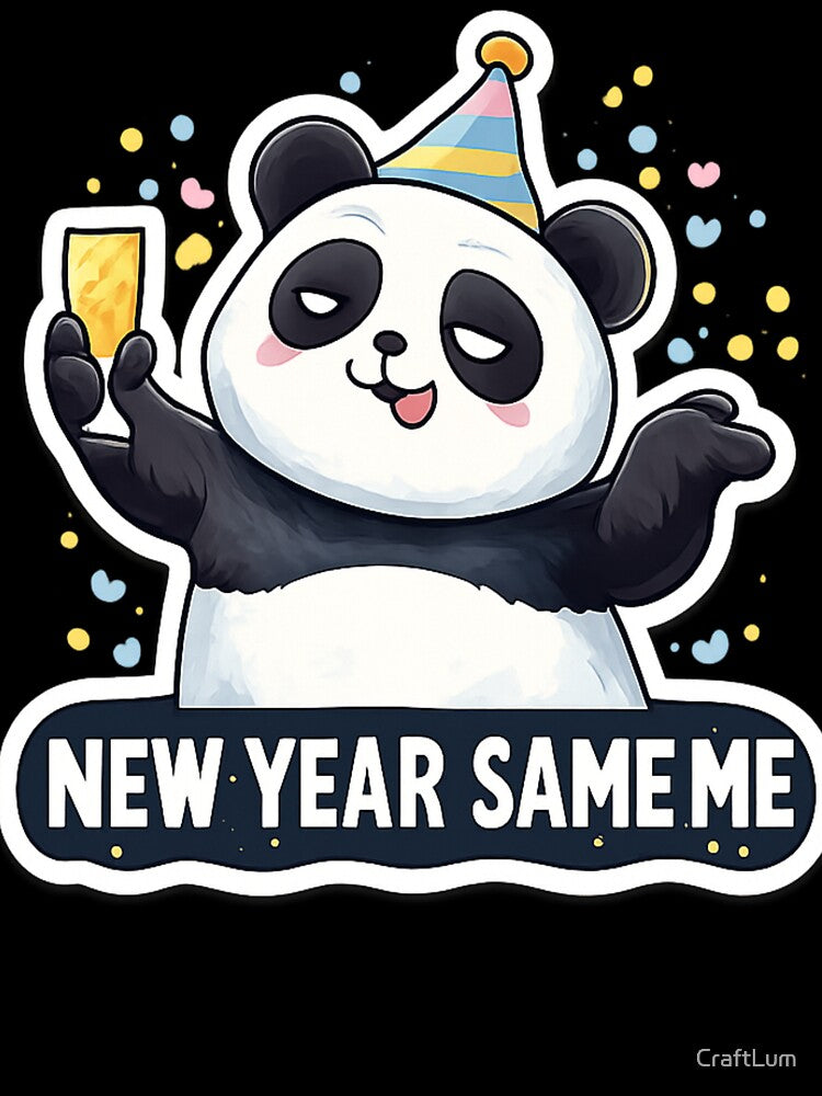 New Year Same Me – Funny Cute Panda 2026 Design by CraftLum