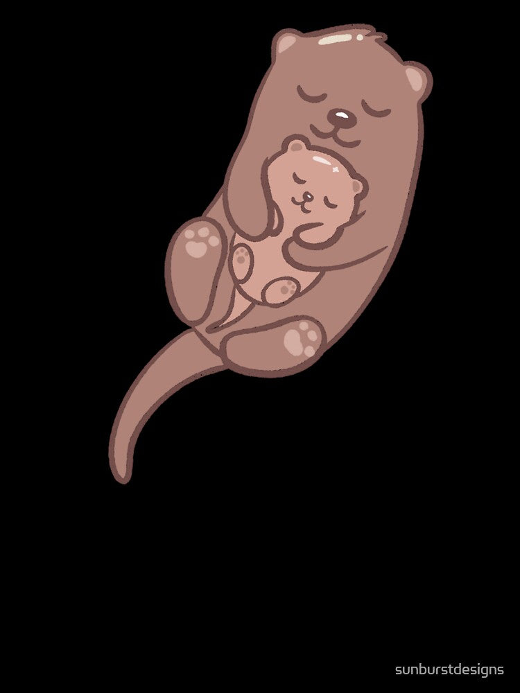 Kawaii Otter Parent and Baby (Mom or Dad) by sunburstdesigns