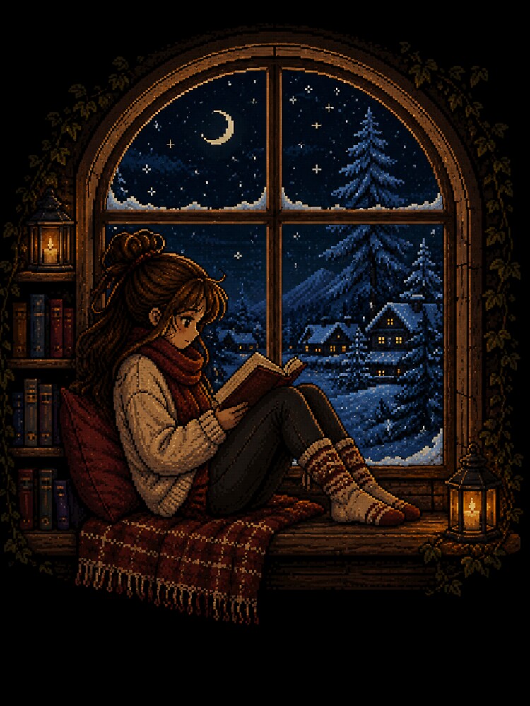 Cozy Winter Reading Girl by MySthore