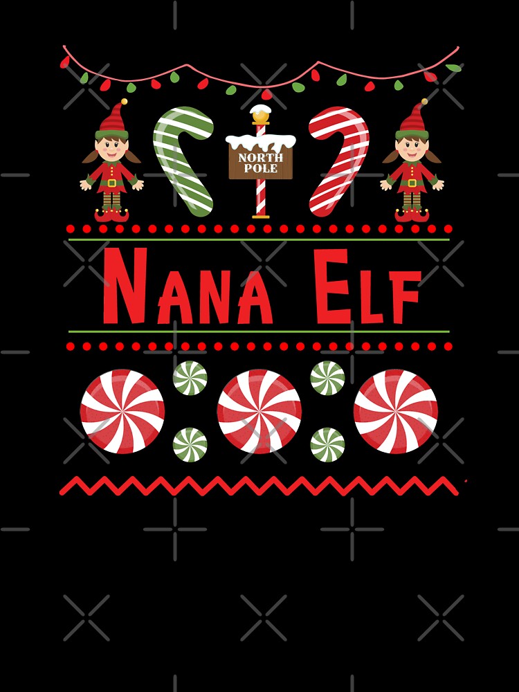 Nana Elf Ugly Sweater Christmas Elf Design by SpiritWestDesig