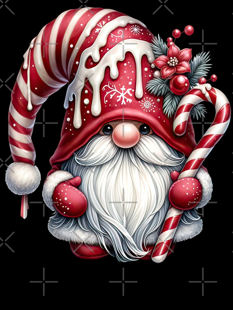 Candy Cane Crew Christmas Funny Gnome by Taylor  ART