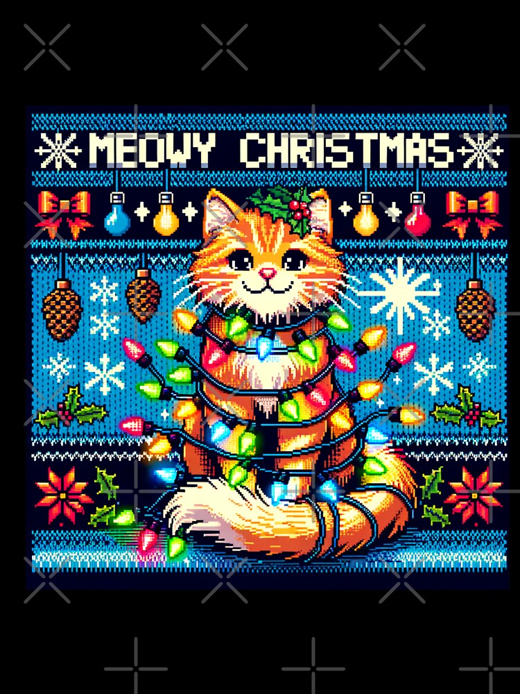 Meowy Christmas Vintage Style Design 1 by visionaryprint