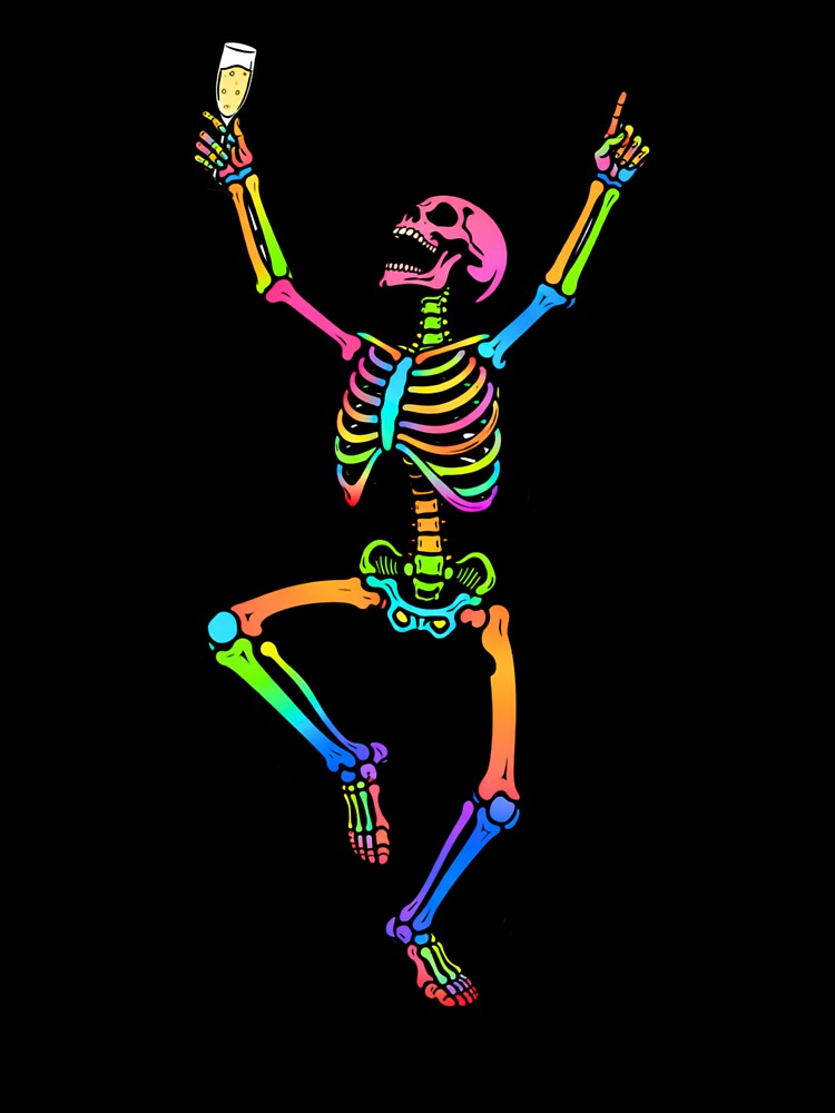 Party Weekend Skeleton – Friday Night Celebration Aesthetic Art by ColorSplash123