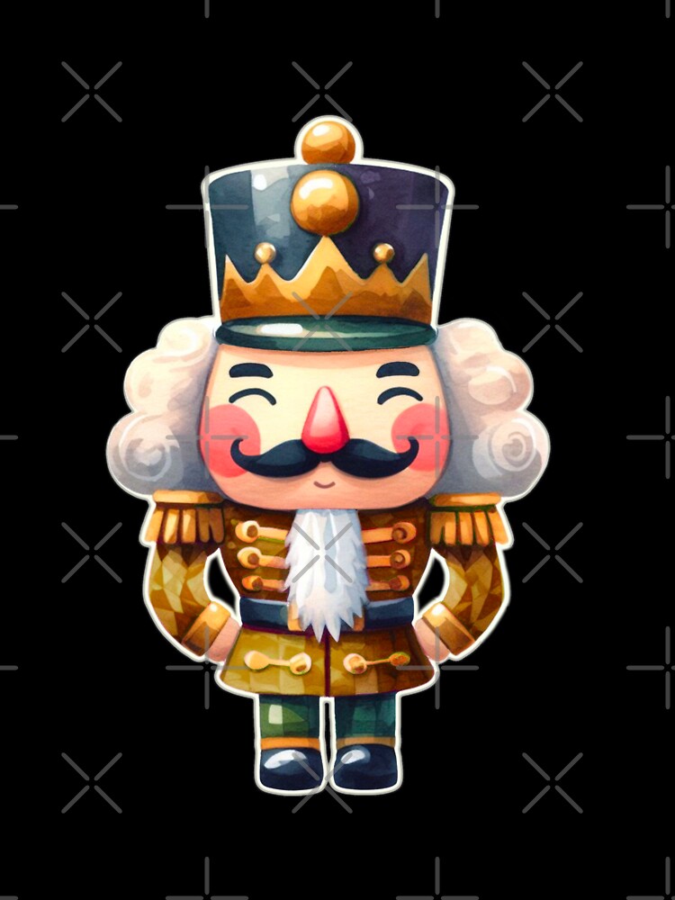 Golden Cartoon Nutcracker Watercolor Design Dark Background by Star-Fragment