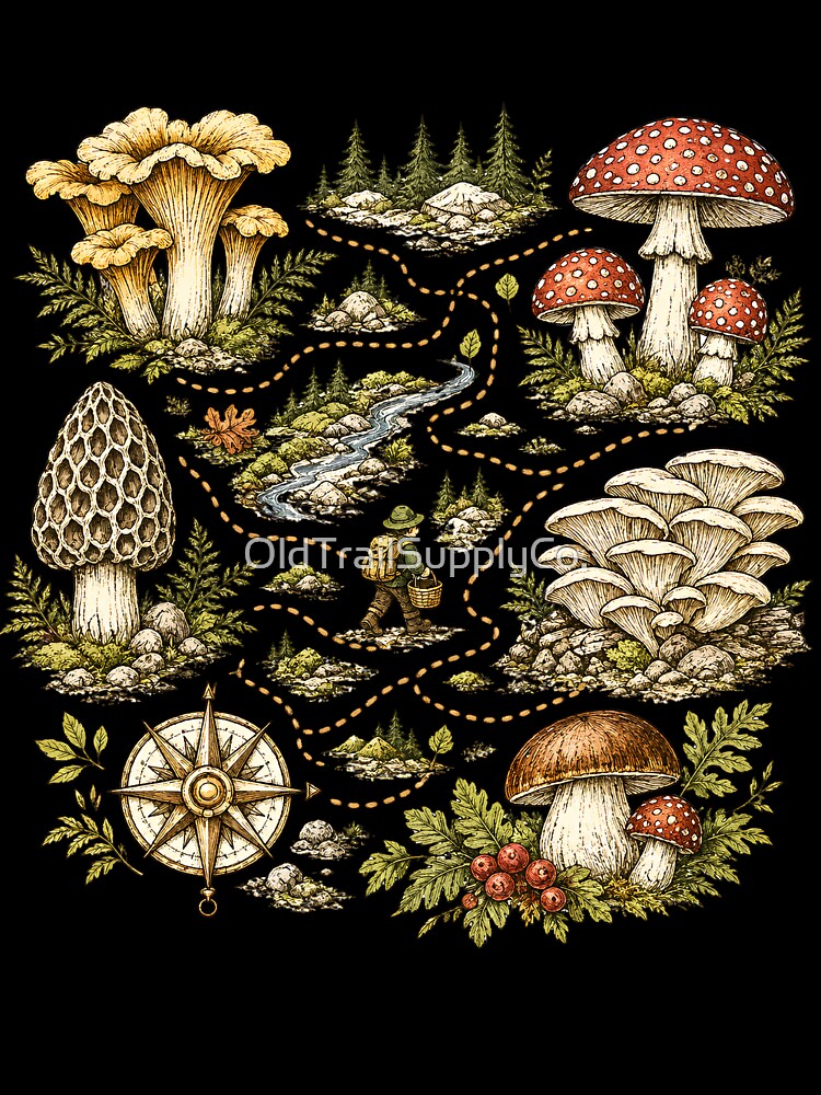 Mushroom Trail Map by OldTrailSupplyCo.