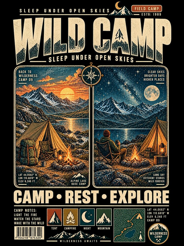 WILD CAMP — SLEEP UNDER OPEN SKIES by KrungiT Design