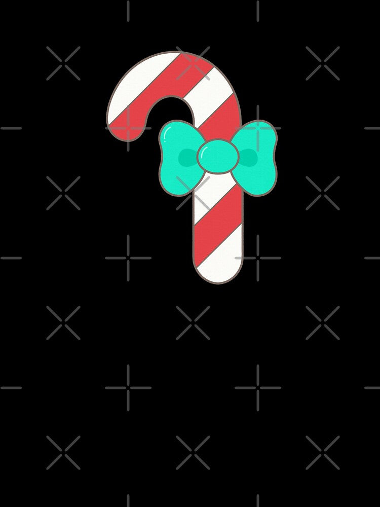 Sweet Christmas cute red candy cane with green bow ribbon by nuchz