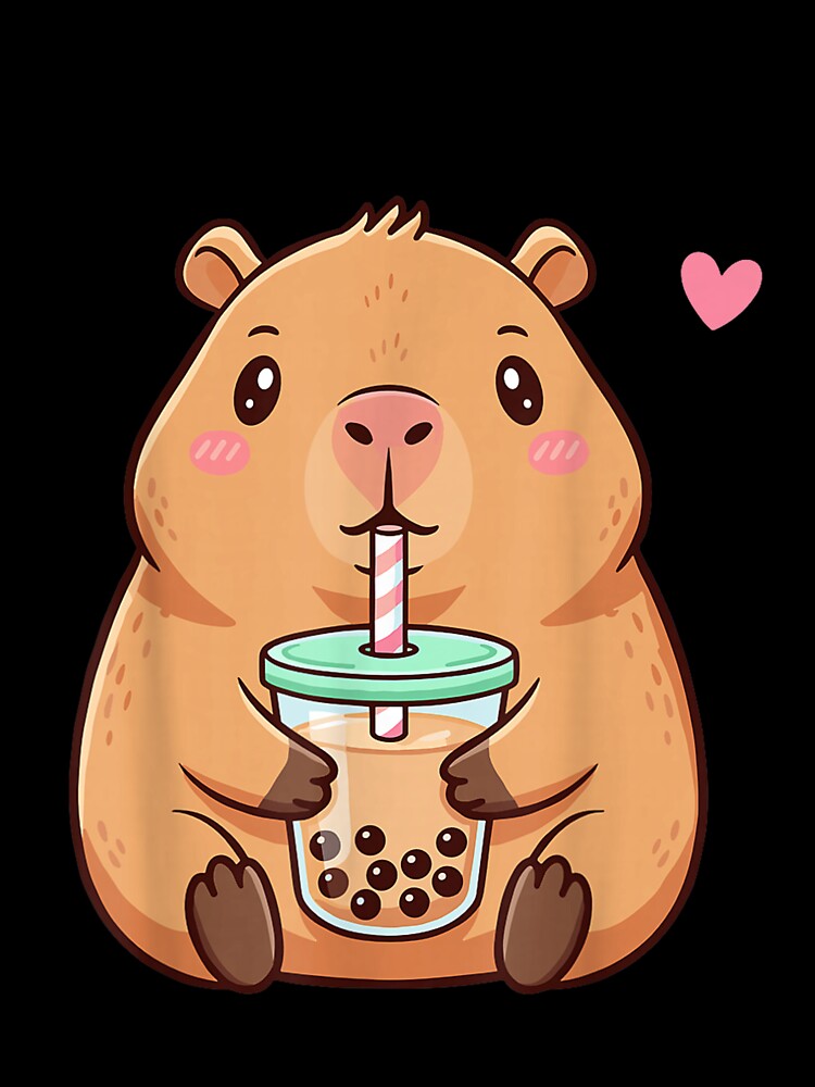Kawaii Capybara Bubble Tea Boba Art for Men Women Kids , Capybara Gift Lover by DZIRI NAJAT
