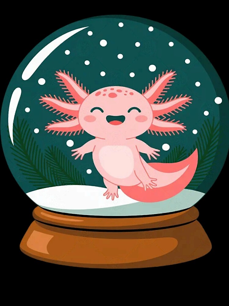 Cute Christmas Axolotl Snow Globe Holiday by Vastingan
