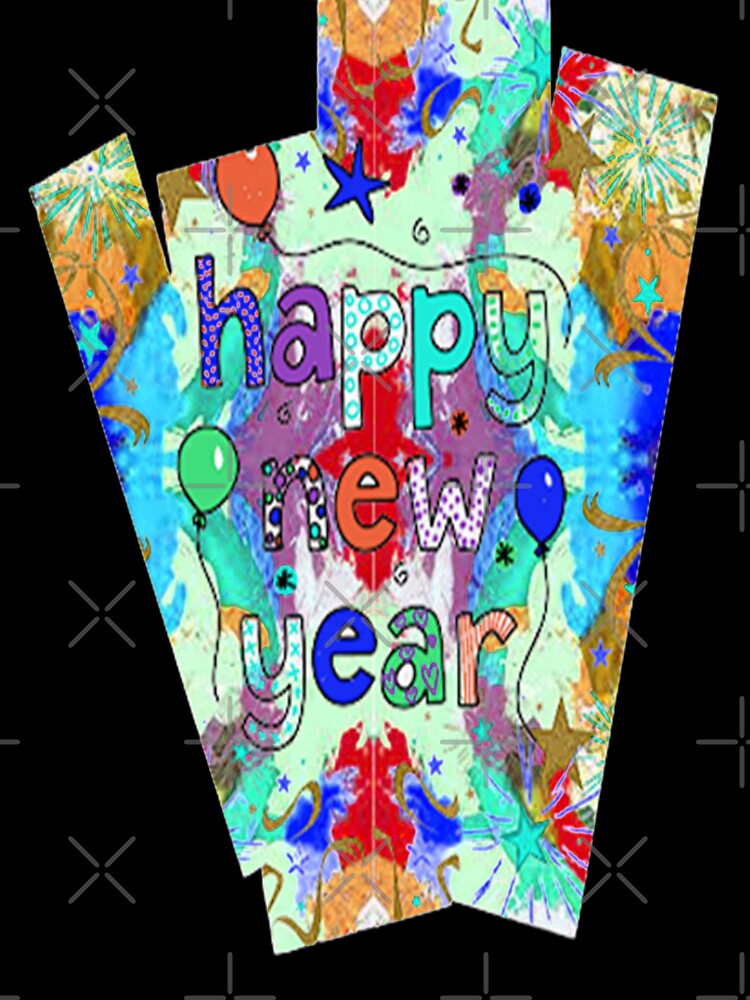 Psychedelic Abstract Happy New Year design, 3,Howdy New Year,New Years Celebration, New Years Eve Countdown by Adri Barnard
