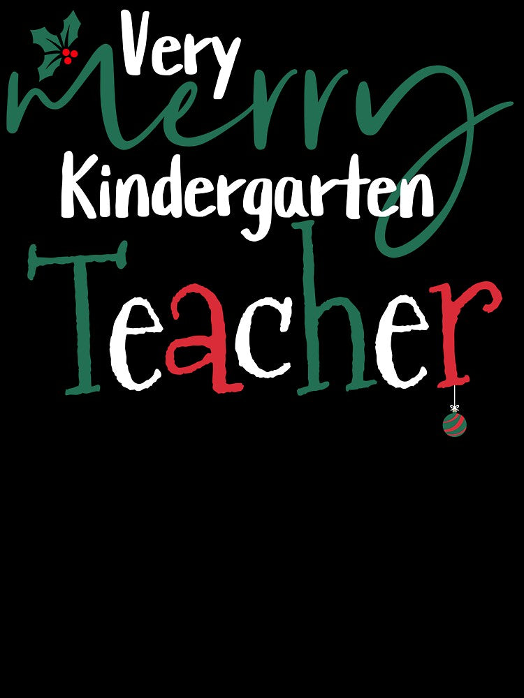 Very Merry Kindergarten Teacher Cute Christmas by NoonMoonApparel