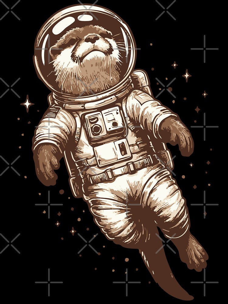 Funny Otter Astronaut Vintage by TomFrontierArt