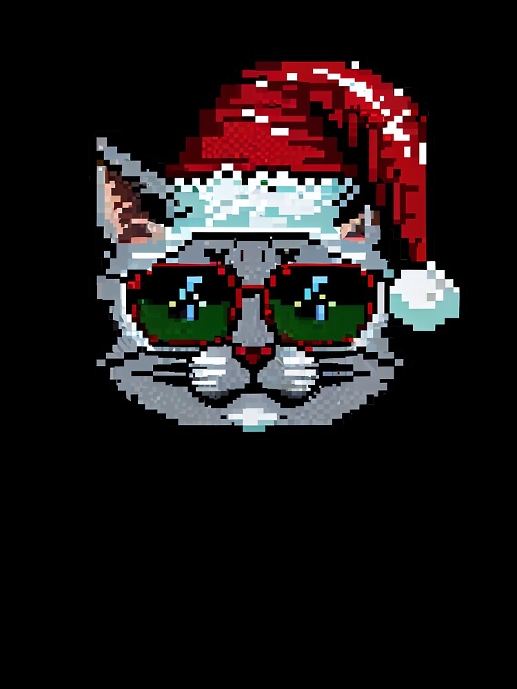 Cute cat with christmas hat. by Pixelarium