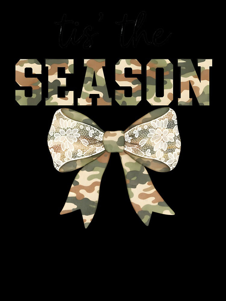 Tis’ The Season Camo Bow – Rustic Christmas Holiday Design by Snifferius