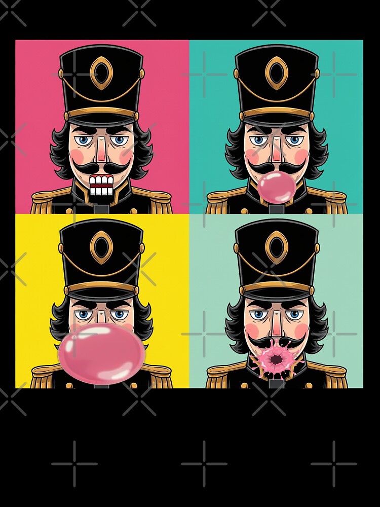 Nutcracker Pop Art Bubble Gum Funny Christmas Holiday by elderberry