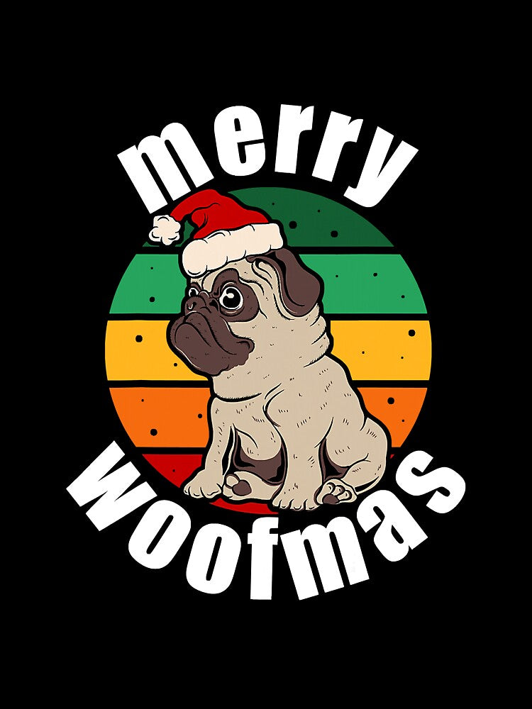 Merry Woofmass Christmas Pug Dog by thailam4598