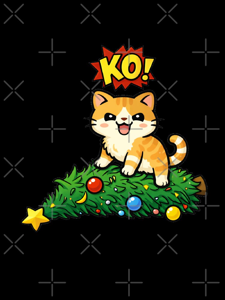 Funny Christmas Cat Knocking Over the Tree by Shtex
