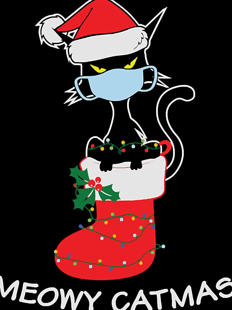 Meowy Catmas Funny Cat Lover Christmas Gift by deborah99i