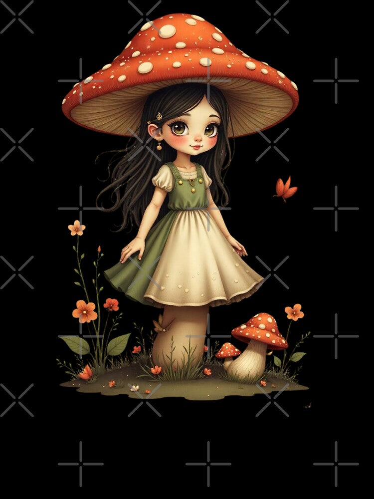 mushroom girl in a harsh world classic tshirt by anandsiva2703