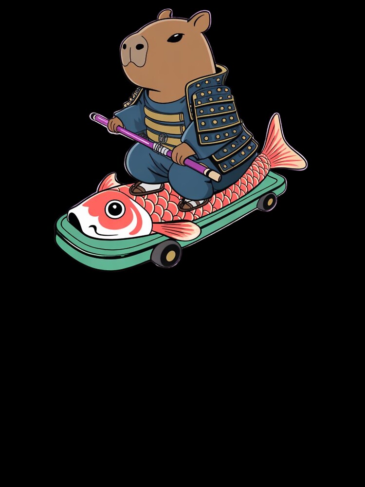 "Wave Dream – Samurai Capybara Riding the Koi Flow by teevoxx