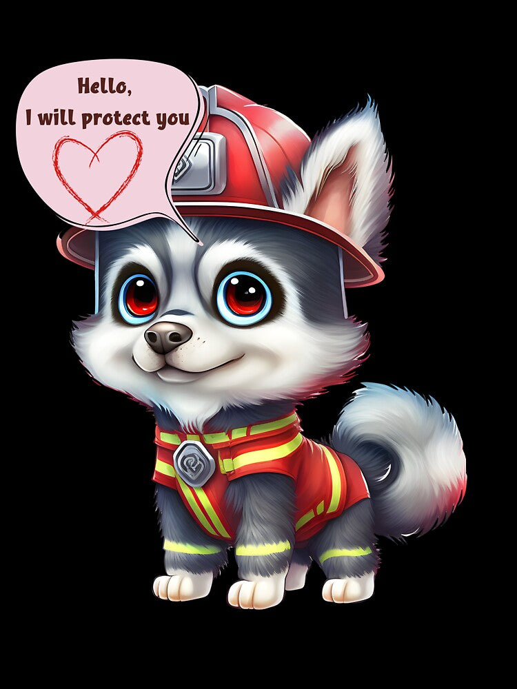 Firefighter, i will protect you, husky by HarriPaloma