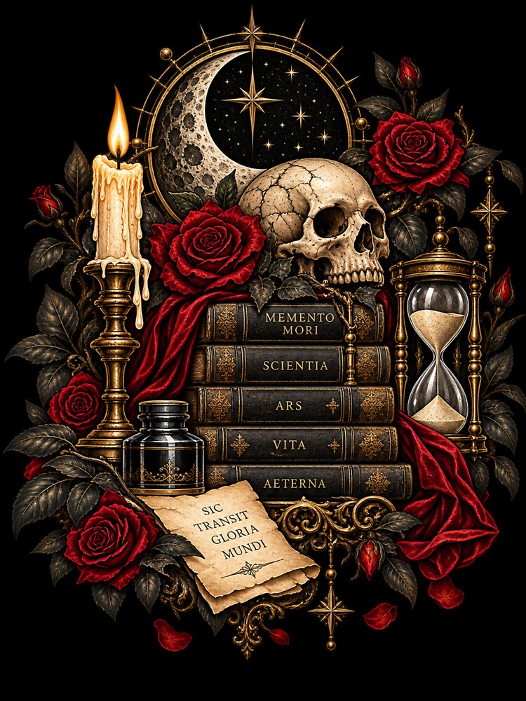 Gothic Memento Mori — Dark Academia Still Life by Kicor