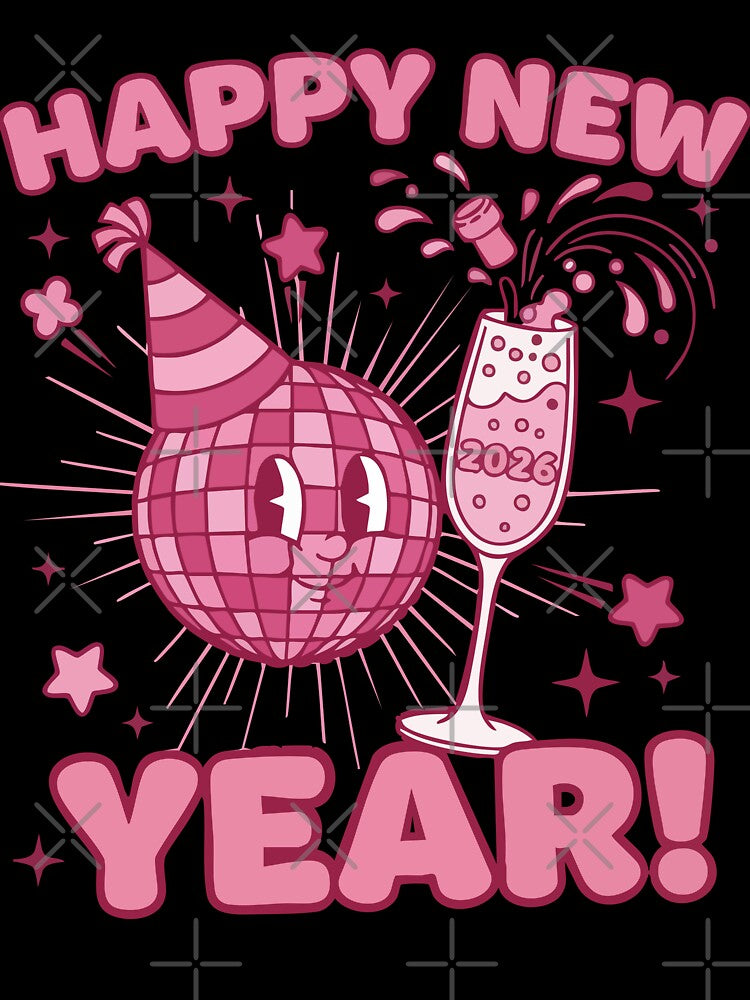 Happy New Year 2026 Disco Ball Champagne Party by LuminOrb