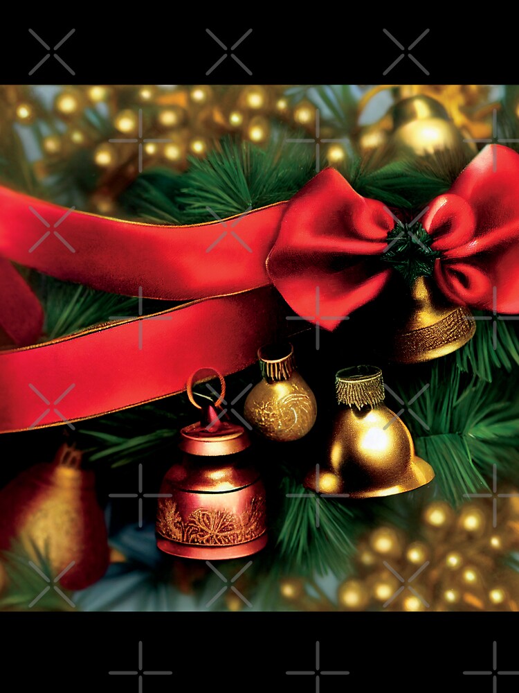 a christmas tree with bells and a red ribbon by DesignAtYO
