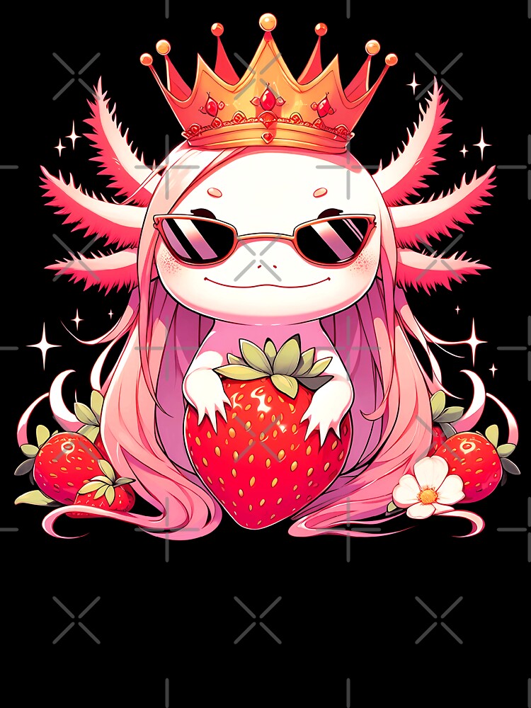 Cute Axolotl Kawaii Anime Axolotl Strawberry Pet lover by MTRBSK11